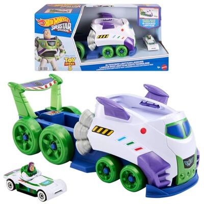 Hot Wheels Lanceur Superstar Speeders Buzz l’Éclair Hi-Tech en métal à l’échelle 1/64, JJV63 Hot Wheels Lanceur Superstar Speeders Buzz l’Éclair Hi-Tech en métal à l’échelle 1/64, JJV63