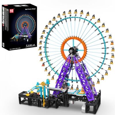 Mould King 26018 Technik Kit de construction de roue géante pour adultes Jouet de construction avec moteur, kit de modélisme de carrousel mécanique, présentoir de collection Mould King 26018 Technik Kit de construction de roue géante pour adultes Jouet de construction avec moteur, kit de modélisme de carrousel mécanique, présentoir de collection