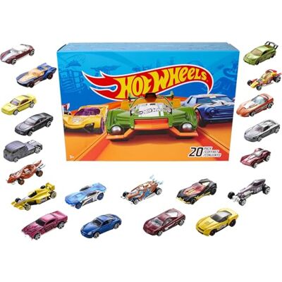 Hot Wheels Coffret De 20 Voitures, Camions Et Voitures Jouets À L'Échelle 1:64 Avec Détails Et Décors Réalistes, Jouet pour Enfant de 4 ans et Plus, DXY59 Hot Wheels Coffret De 20 Voitures, Camions Et Voitures Jouets À L'Échelle 1:64 Avec Détails Et Décors Réalistes, Jouet pour Enfant de 4 ans et Plus, DXY59