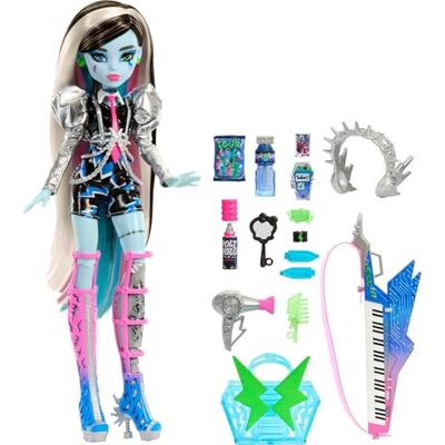 Monster Cable Poupée Articulée Frankie Stein Survoltée Rockstar, Look Punk BCBG, avec Instrument Et Accessoires, Thème Spectacle, Jouet Enfant, A Partir De 4 Ans, HNF84 Monster Cable Poupée Articulée Frankie Stein Survoltée Rockstar, Look Punk BCBG, avec Instrument Et Accessoires, Thème Spectacle, Jouet Enfant, A Partir De 4 Ans, HNF84