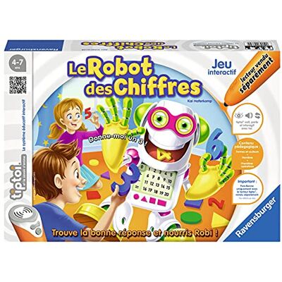 Ravensburger - tiptoi® Jeu interactif- Le robot des chiffres Jeu éducatif électronique, sans écran A partir de 4 ans version française 00739 Ravensburger - tiptoi® Jeu interactif- Le robot des chiffres Jeu éducatif électronique, sans écran A partir de 4 ans version française 00739