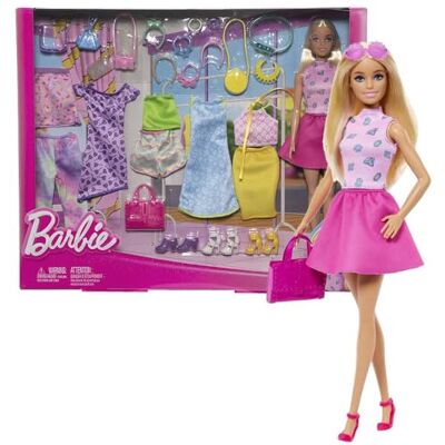 Barbie Grand kit de jeu mode Mattel Poupée et vêtements Barbie Grand kit de jeu mode Mattel Poupée et vêtements