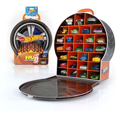 Hot Wheels Étui de voiture avec espace majoré avec poignée facile à tenir jusqu'à 29 véhicules, organisateur pour jouets de voiture les voitures ne sont pas incluses Hot Wheels Étui de voiture avec espace majoré avec poignée facile à tenir jusqu'à 29 véhicules, organisateur pour jouets de voiture les voitures ne sont pas incluses