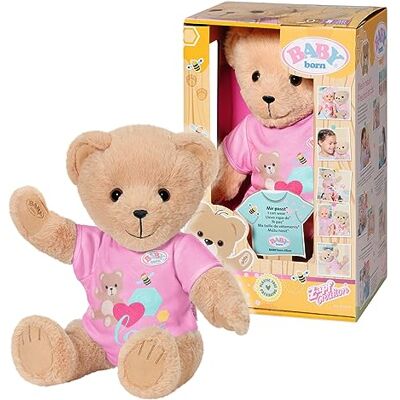 BABY born Zapf Creation 835609 Bär pinkem Strampler-Teddybär Kuscheltier, bewegliche Arme Beine, drehbarer Kopf, waschbar per Handwäsche, mit Freundschaftsbuch und Stickerbogen BABY born Zapf Creation 835609 Bär pinkem Strampler-Teddybär Kuscheltier, bewegliche Arme Beine, drehbarer Kopf, waschbar per Handwäsche, mit Freundschaftsbuch und Stickerbogen
