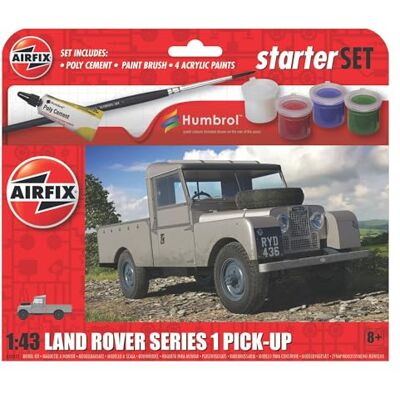 Airfix A55012 Land Rover Serie 1 Pick-Up Modelbouwset Plastic modelauto bouwsets voor volwassenen en kinderen vanaf 8 jaar. De set bevat stickers, Humbrol acrylverf, een kwast en polyesterlijm. Airfix A55012 Land Rover Serie 1 Pick-Up Modelbouwset Plastic modelauto bouwsets voor volwassenen en kinderen vanaf 8 jaar. De set bevat stickers, Humbrol acrylverf, een kwast en polyesterlijm.