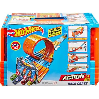 Hot Wheels Accessoires Action Méga Boite de Course Ultime, Coffret de Jeu pour Petites Voitures avec Circuits et Pistes, Jouet pour Enfant, GKT87 Hot Wheels Accessoires Action Méga Boite de Course Ultime, Coffret de Jeu pour Petites Voitures avec Circuits et Pistes, Jouet pour Enfant, GKT87