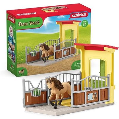 Schleich 42609 Box avec Poney Icelandais Extension Ferme Educative, dès 3 ans, FARM WORLD coffret, 4 pièces Schleich 42609 Box avec Poney Icelandais Extension Ferme Educative, dès 3 ans, FARM WORLD coffret, 4 pièces