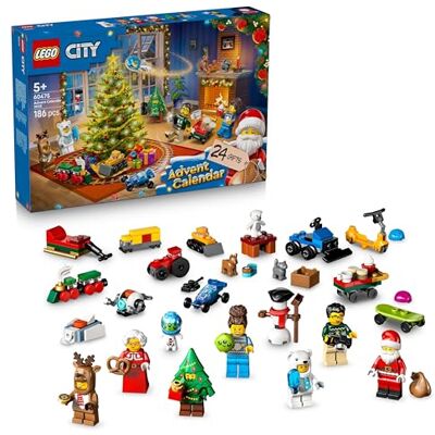 Lego City Le Calendrier de l'Avent 2025 Jeu pour Garçon ou Fille dès 5 ans Compte à Rebours avant Noël avec 24 Surprises dont un Train, une Voiture, un Tracteur & 7 Minifigurines Cadeau 60475 Lego City Le Calendrier de l'Avent 2025 Jeu pour Garçon ou Fille dès 5 ans Compte à Rebours avant Noël avec 24 Surprises dont un Train, une Voiture, un Tracteur & 7 Minifigurines Cadeau 60475