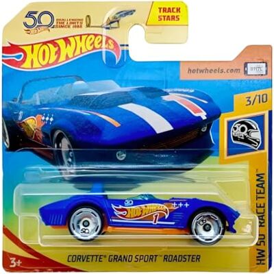 Hot Wheels Corvette Grand Sports Roaster 1:64 Bleu (HW Series 3/10 HW 50 Race Team 2018) Hot Wheels Corvette Grand Sports Roaster 1:64 Bleu (HW Series 3/10 HW 50 Race Team 2018)