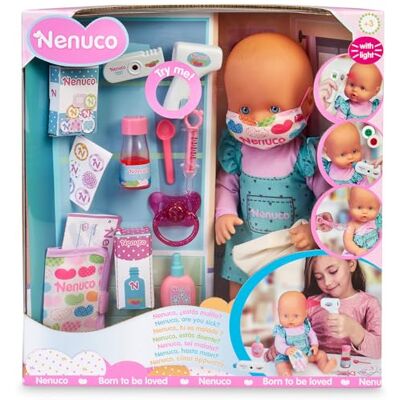 Nenuco Poupée bébé avec accessoires pour voir s'il est malade (Famosa 700016658) Nenuco Poupée bébé avec accessoires pour voir s'il est malade (Famosa 700016658)