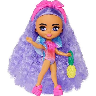 Barbie Poupée Articulée Extra Cool Voyage Mini-Minis 8 Cm, avec Tenue De Plage, Maillot De Bain Tie-Dye Et Accessoires Tropicaux, Jouet Enfant, Ados, A Partir De 6 Ans, HPN06 Barbie Poupée Articulée Extra Cool Voyage Mini-Minis 8 Cm, avec Tenue De Plage, Maillot De Bain Tie-Dye Et Accessoires Tropicaux, Jouet Enfant, Ados, A Partir De 6 Ans, HPN06