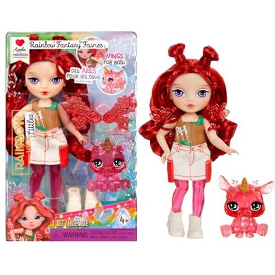 Rainbow High Littles Rainbow Fantasy Fairies & Pet Apple, Rouge Petite Poupée de 14cm & Biche Fantasy Avec Ailes de Fées Interchangeable, Cadeau Mignon Dès 4 Ans Rainbow High Littles Rainbow Fantasy Fairies & Pet Apple, Rouge Petite Poupée de 14cm & Biche Fantasy Avec Ailes de Fées Interchangeable, Cadeau Mignon Dès 4 Ans