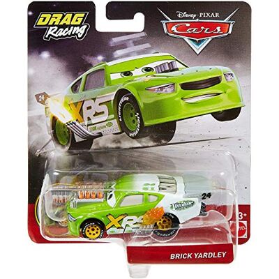 Mattel Disney Pixar Cars Petite Voiture Xrs Drag Racing, Brick Yardley, Véhicule avec Pistons Animés et Flammes, Jouet pour Enfant, Gfv40 Mattel Disney Pixar Cars Petite Voiture Xrs Drag Racing, Brick Yardley, Véhicule avec Pistons Animés et Flammes, Jouet pour Enfant, Gfv40