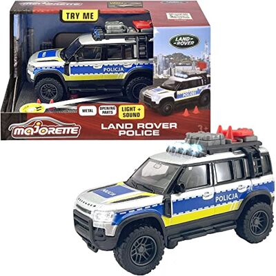 Majorette Grand 213712000026 Land Rover Jeep Police 12,5 cm, lumière et son, sous licence Die Cast pour jeux en plein air, cadeau pour enfants à partir de 3 ans Majorette Grand 213712000026 Land Rover Jeep Police 12,5 cm, lumière et son, sous licence Die Cast pour jeux en plein air, cadeau pour enfants à partir de 3 ans