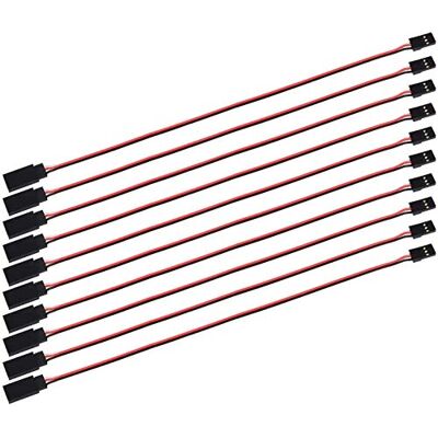 POFET Lot de 10 câbles d'extension servo 50 cm 3 broches JR tête mâle et tête femelle Futaba pour avion RC POFET Lot de 10 câbles d'extension servo 50 cm 3 broches JR tête mâle et tête femelle Futaba pour avion RC
