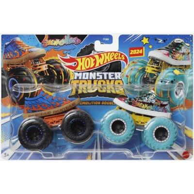 Hot Wheels Monster Trucks Demolition Doubles – Voitures métalliques, échelle 1:64, Sneakerhead vs Sneaker Head Hot Wheels Monster Trucks Demolition Doubles – Voitures métalliques, échelle 1:64, Sneakerhead vs Sneaker Head