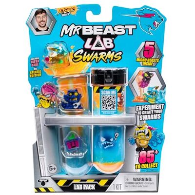 MRBEAST LAB Swarms Atomic Series Lab Pack Lot de 5 mini figurines de collection, Experiment Fizz MRBEAST LAB Swarms Atomic Series Lab Pack Lot de 5 mini figurines de collection, Experiment Fizz