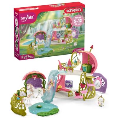 Schleich BAYALA Maison-fleur pailletée avec licornes, lac et écurie 42445 set avec elfe, écureuil des nuages et accessoires joli cadeau pour filles et garçons figurine dès 5 ans 71 pièces Schleich BAYALA Maison-fleur pailletée avec licornes, lac et écurie 42445 set avec elfe, écureuil des nuages et accessoires joli cadeau pour filles et garçons figurine dès 5 ans 71 pièces