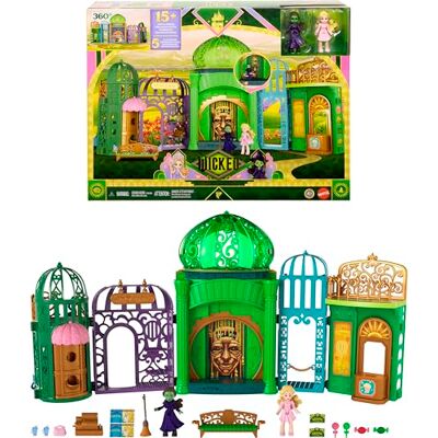 Mattel Universal Wicked: Partie 2 Coffret Cité d’Émeraude avec petites poupées Glinda et Elphaba, 5 espaces de jeu et 15 accessoires inspirés du film, JFM22 Mattel Universal Wicked: Partie 2 Coffret Cité d’Émeraude avec petites poupées Glinda et Elphaba, 5 espaces de jeu et 15 accessoires inspirés du film, JFM22