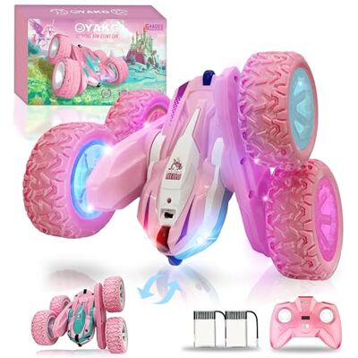 OYAKG Voiture Télécommandée Licorne Rose 4WD pour Enfant Fille 3-12 Ans 2.4Ghz Radiocommandée, 360° Flip Rotatif, Lumière, 2 Piles Jouet Cadeau OYAKG Voiture Télécommandée Licorne Rose 4WD pour Enfant Fille 3-12 Ans 2.4Ghz Radiocommandée, 360° Flip Rotatif, Lumière, 2 Piles Jouet Cadeau