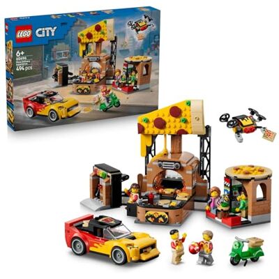 Lego City La Pizzeria et ses Véhicules de Livraison Jeu de Construction Jouet Voiture, Scooter, Drone, Borne d’Arcade & 4 Minifigurines Idée de Cadeau d'Anniversaire pour Garçon dès 6 ans 60496 Lego City La Pizzeria et ses Véhicules de Livraison Jeu de Construction Jouet Voiture, Scooter, Drone, Borne d’Arcade & 4 Minifigurines Idée de Cadeau d'Anniversaire pour Garçon dès 6 ans 60496