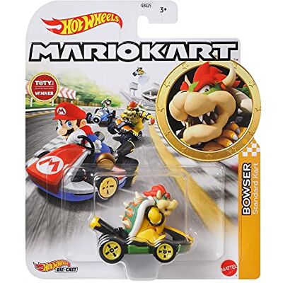 Hot Wheels Mario Kart Véhicule en métal 1/64 Bowser Standard Kart Neuf Hot Wheels Mario Kart Véhicule en métal 1/64 Bowser Standard Kart Neuf