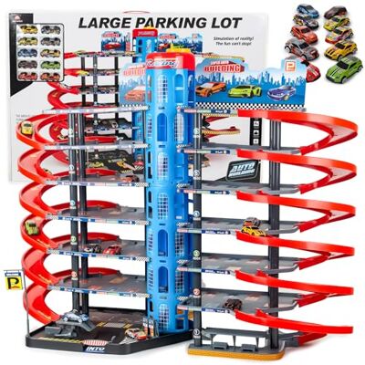 CELMAN Parking à 6 étages, avec chasse à la poursuite, espace pour véhicules à l'échelle 1:64, garage pour enfants à partir de 3, 4, 5, 6, 7, 8 ans, avec voitures jouets en métal, ascenseur CELMAN Parking à 6 étages, avec chasse à la poursuite, espace pour véhicules à l'échelle 1:64, garage pour enfants à partir de 3, 4, 5, 6, 7, 8 ans, avec voitures jouets en métal, ascenseur