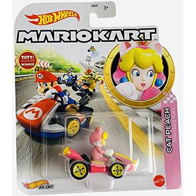Hot Wheels Mario Kart Véhicule / Voiture en métal Cat Peach Standard Kart Nouveauté 2021 Neuf Hot Wheels Mario Kart Véhicule / Voiture en métal Cat Peach Standard Kart Nouveauté 2021 Neuf