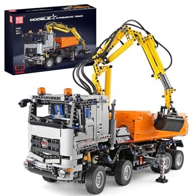 Mould King 19007 Technique Modèle de construction de camion pneumatique, 2970 pièces Télécommande Kit de construction, de camion pneumatique Briques de serrage Grue Jouet Kit de construction Mould King 19007 Technique Modèle de construction de camion pneumatique, 2970 pièces Télécommande Kit de construction, de camion pneumatique Briques de serrage Grue Jouet Kit de construction