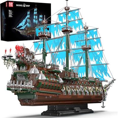 Mould King 13218 Briques de construction de bateau pirate, MOC Hollandais volant, grand voilier, modèle pour adultes (6849 pièces) Mould King 13218 Briques de construction de bateau pirate, MOC Hollandais volant, grand voilier, modèle pour adultes (6849 pièces)
