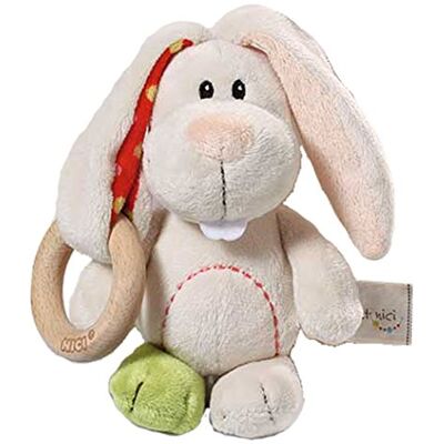NICI Grabber Rabbit Tilli 15cm with Wooden Ring NICI Grabber Rabbit Tilli 15cm with Wooden Ring