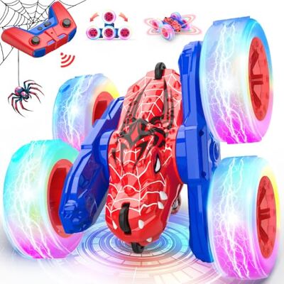 Mieryd Araignée Voiture Télécommandée, 2,4 GHz Dinosaure Voiture Radiocommandée Acrobatique Rechargeable Enfants Voiture Monster Truck Camion Télécommandé avec Lumières Jouets Enfants Cadeau Enfant Fille Mieryd Araignée Voiture Télécommandée, 2,4 GHz Dinosaure Voiture Radiocommandée Acrobatique Rechargeable Enfants Voiture Monster Truck Camion Télécommandé avec Lumières Jouets Enfants Cadeau Enfant Fille