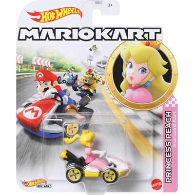 Hot Wheels Mario Kart mini-véhicule Peach à l'échelle 1:64, inspiré par les personnages et voitures du jeu, jouet pour enfant, GBG28 Hot Wheels Mario Kart mini-véhicule Peach à l'échelle 1:64, inspiré par les personnages et voitures du jeu, jouet pour enfant, GBG28