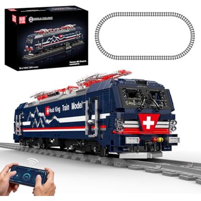Mould King 12045 Kit de construction de locomotive électrique modèle de briques de serrage, MOC 3072+ Train, ensemble de blocs de construction avec application et télécommande, cadeau de collection Mould King 12045 Kit de construction de locomotive électrique modèle de briques de serrage, MOC 3072+ Train, ensemble de blocs de construction avec application et télécommande, cadeau de collection