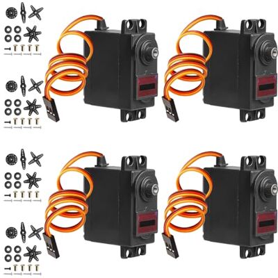 Vaileal Lot de 4 servo Digital Metal : 13 kg 180° Digital Micro Servo Moteur Micro Digital Servo Moteur avec Transmission en Métal pour Avion RC Hélicoptère Bras Robot Bras RC Voiture Bateau RC Drones Bras Vaileal Lot de 4 servo Digital Metal : 13 kg 180° Digital Micro Servo Moteur Micro Digital Servo Moteur avec Transmission en Métal pour Avion RC Hélicoptère Bras Robot Bras RC Voiture Bateau RC Drones Bras