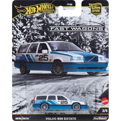 Hot Wheels Premium Car Culture Voiture-jouet de collection, échelle 1:64 moulée sous pression Volvo 850 Estate, véhicule Fast Wagons avec pneus Real Riders Hot Wheels Premium Car Culture Voiture-jouet de collection, échelle 1:64 moulée sous pression Volvo 850 Estate, véhicule Fast Wagons avec pneus Real Riders