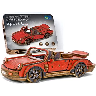 WOODEN.CITY Sport Car LE Casse-tête 3D en bois pour adultes – Construisez votre propre voiture de sport avec moteur à bande en caoutchouc – Modèle à monter soi-même, cadeau de bricolage pour adultes WOODEN.CITY Sport Car LE Casse-tête 3D en bois pour adultes – Construisez votre propre voiture de sport avec moteur à bande en caoutchouc – Modèle à monter soi-même, cadeau de bricolage pour adultes