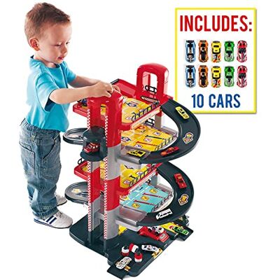 M MOLTO MOLTO Parking pour enfants de 5 étages avec garage, rampes, laverie, ascenseur, station-service et zone grasse Comprend 10 petites voitures Jouets éducatifs pour enfants + 3 ans M MOLTO MOLTO Parking pour enfants de 5 étages avec garage, rampes, laverie, ascenseur, station-service et zone grasse Comprend 10 petites voitures Jouets éducatifs pour enfants + 3 ans