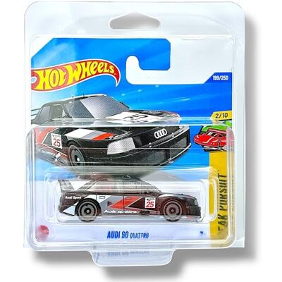 Hot Wheels Audi 90 Quattro Peak Pursuit 2/10 JBC04 Carte courte Noir Mattel 2025 Modèle Audi sous licence officielle au design de course à l'échelle 1:64 Hot Wheels Audi 90 Quattro Peak Pursuit 2/10 JBC04 Carte courte Noir Mattel 2025 Modèle Audi sous licence officielle au design de course à l'échelle 1:64