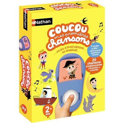 Nathan Coucou Mes premières chansons Jeu d'Eveil Sonore et Musical Interactif -Jeu Educatif Cartes Electronique, Découvre Les Chansons à Travers 20 Comptines Jouet Enfant 2 Ans Nathan Coucou Mes premières chansons Jeu d'Eveil Sonore et Musical Interactif -Jeu Educatif Cartes Electronique, Découvre Les Chansons à Travers 20 Comptines Jouet Enfant 2 Ans