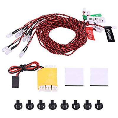 Dilwe Lumières Clignotantes de Simulation de système d'éclairage à 8 LED pour hélicoptère Avion RC Dilwe Lumières Clignotantes de Simulation de système d'éclairage à 8 LED pour hélicoptère Avion RC