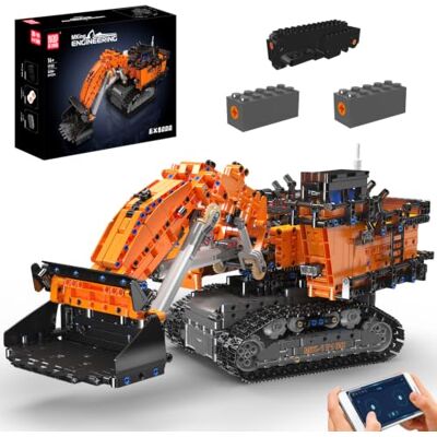 Mould King 17100 Technik Kit de construction de blocs de serrage 2435 Kit de construction de pelleteuse à chenilles motorisée, modèle de camion avec application et télécommande Mould King 17100 Technik Kit de construction de blocs de serrage 2435 Kit de construction de pelleteuse à chenilles motorisée, modèle de camion avec application et télécommande