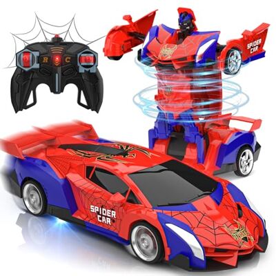 Mieryd Voiture Télécommandée Spider Jouet Enfant 3 4 5 6 7 8 9+ Ans, 2 en 1 Transformable Radiocommande RC Robots, 360°Rotation Voiture de Course Jeux Extérieur Fille Garcon Cadeau Anniversaire Noël Mieryd Voiture Télécommandée Spider Jouet Enfant 3 4 5 6 7 8 9+ Ans, 2 en 1 Transformable Radiocommande RC Robots, 360°Rotation Voiture de Course Jeux Extérieur Fille Garcon Cadeau Anniversaire Noël