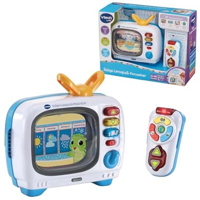 VTech Téléviseur éducatif amusant Jouet interactif pour bébé à partir de 12 mois avec musique, sons d'animaux, images colorées et rouleau rotatif Jouet éducatif pour bébés et tout-petits VTech Téléviseur éducatif amusant Jouet interactif pour bébé à partir de 12 mois avec musique, sons d'animaux, images colorées et rouleau rotatif Jouet éducatif pour bébés et tout-petits