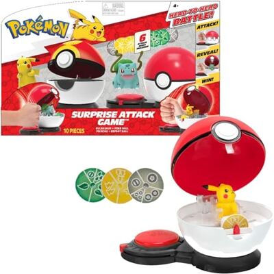 BANDAI Pokémon Poké Ball Attaque Surprise Jeu Combat 2 Poké Balls avec Leur Pokémon et 6 disques d'attaques Modèle aléatoire JW2474 BANDAI Pokémon Poké Ball Attaque Surprise Jeu Combat 2 Poké Balls avec Leur Pokémon et 6 disques d'attaques Modèle aléatoire JW2474