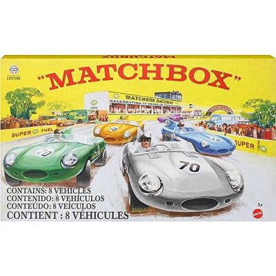 Mattel Matchbox Lot de 8 voitures en métal avec décorations Premium Échelle 1:64 + 1 véhicule exclusif True Grip Tires Finition satinée platine Pour collectionneurs HPC03 Mattel Matchbox Lot de 8 voitures en métal avec décorations Premium Échelle 1:64 + 1 véhicule exclusif True Grip Tires Finition satinée platine Pour collectionneurs HPC03