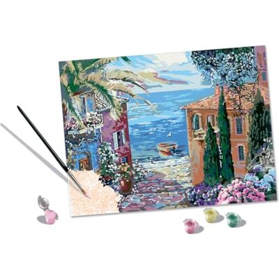 Ravensburger CreArt Adults Premium Mediterrane Landschaft Kit de peinture DIY avec pinceaux et peintures acryliques, 40 x 30 cm, cadeau pour homme et femme Ravensburger CreArt Adults Premium Mediterrane Landschaft Kit de peinture DIY avec pinceaux et peintures acryliques, 40 x 30 cm, cadeau pour homme et femme