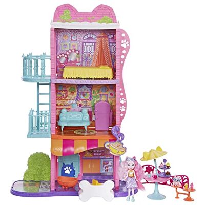 Enchantimals , Coffret Appartement avec 1 Poupée Palmer Poméranien, 1 Figurine du Chien Pommy et Accessoires, Jouet Enfant, Dès 4 Ans, HJH65 Enchantimals , Coffret Appartement avec 1 Poupée Palmer Poméranien, 1 Figurine du Chien Pommy et Accessoires, Jouet Enfant, Dès 4 Ans, HJH65