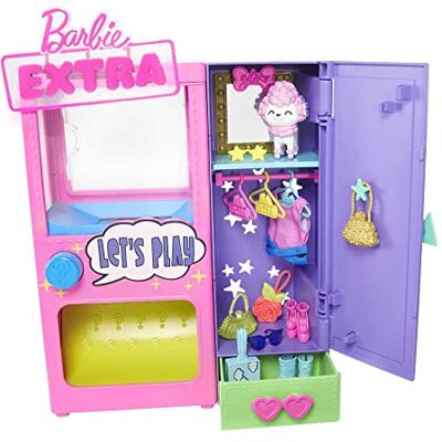 Barbie Extra Coffret Dressing Extra avec 20 éléments de Jeu Dont 1 Caniche, 1 Armoire et 1 Bouton pour Un Choix Surprise d’Accessoires, Jouet Enfant, HFG75 Barbie Extra Coffret Dressing Extra avec 20 éléments de Jeu Dont 1 Caniche, 1 Armoire et 1 Bouton pour Un Choix Surprise d’Accessoires, Jouet Enfant, HFG75