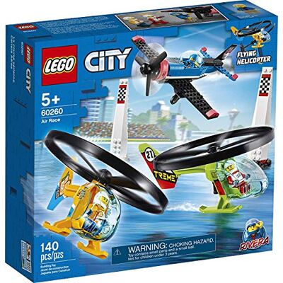 Lego City Air Race 60260 Jouet hélicoptère volant, comprend 2 hélicoptères Ripcord, un avion de cascade, 2 pylônes, plus des figurines Rivera, Xtreme et Vitarush, 140 pièces Lego City Air Race 60260 Jouet hélicoptère volant, comprend 2 hélicoptères Ripcord, un avion de cascade, 2 pylônes, plus des figurines Rivera, Xtreme et Vitarush, 140 pièces